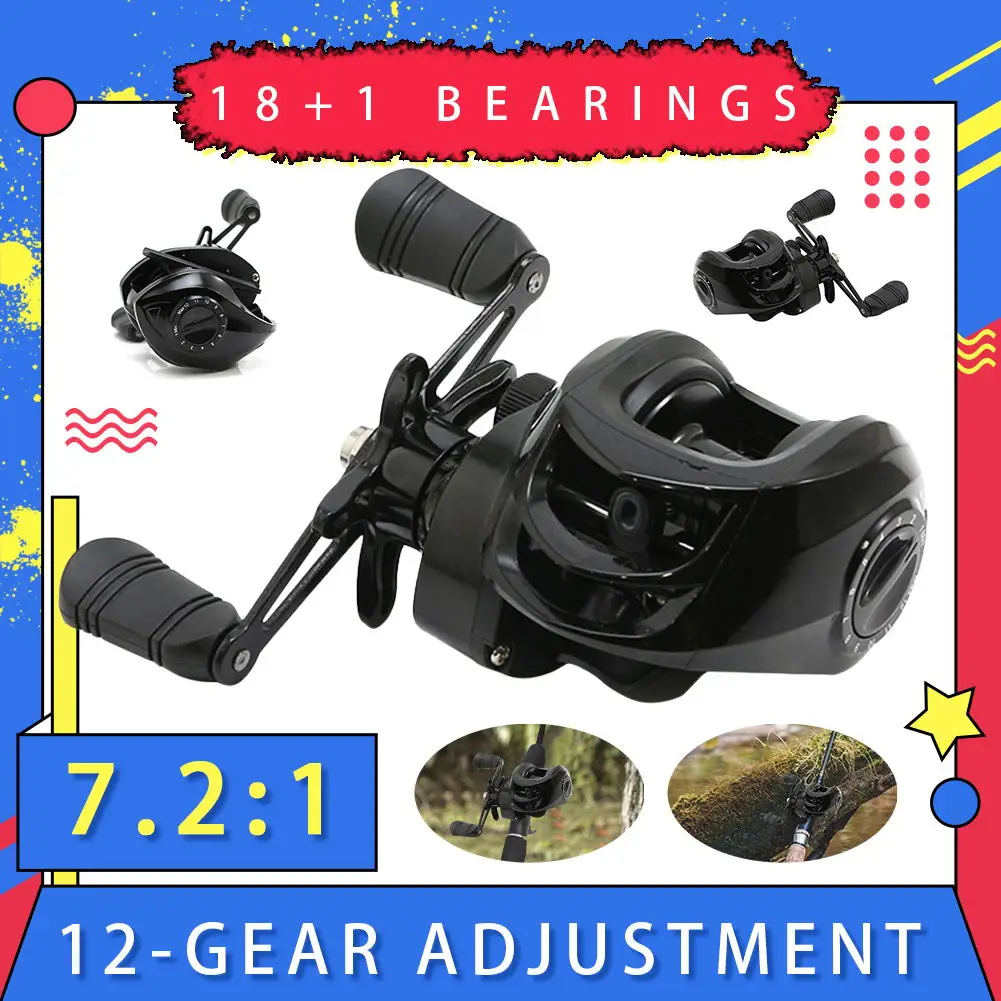 Baitcasting Fishing Reels 18+1BB Fishing Reel 10KG Max Drag 7.2:1 Ratio Metal Spool Ultralight Saltwater Freshwater Fishing Tool
Baitcasting Fishing Reels 18+1BB Fishing Reel 10KG Max Drag 7.2:1 Ratio Metal Spool Ultralight Saltwater Freshwater Fishing Tool