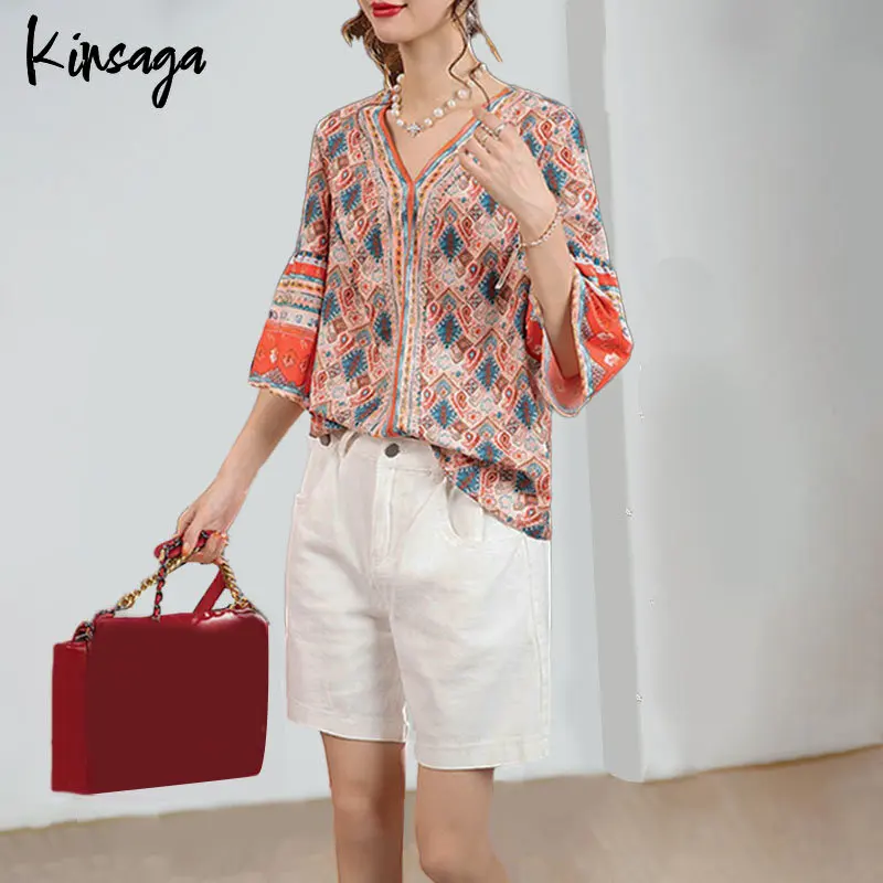 Women Vintage Aztec Embroidery Floral Print Oversize Blouse 4XL Summer V Neck Half Sleeve Loose Elegant Chi Ladies Tops Mujer
Women Vintage Aztec Embroidery Floral Print Oversize Blouse 4XL Summer V Neck Half Sleeve Loose Elegant Chi Ladies Tops Mujer