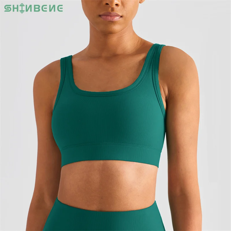 SHINBENE Ribbed Back Deep U Yoga Sports Bras Top Women Widen Strap Wireless Padded Gym Workout Bras Athletic Brassiere
SHINBENE Ribbed Back Deep U Yoga Sports Bras Top Women Widen Strap Wireless Padded Gym Workout Bras Athletic Brassiere