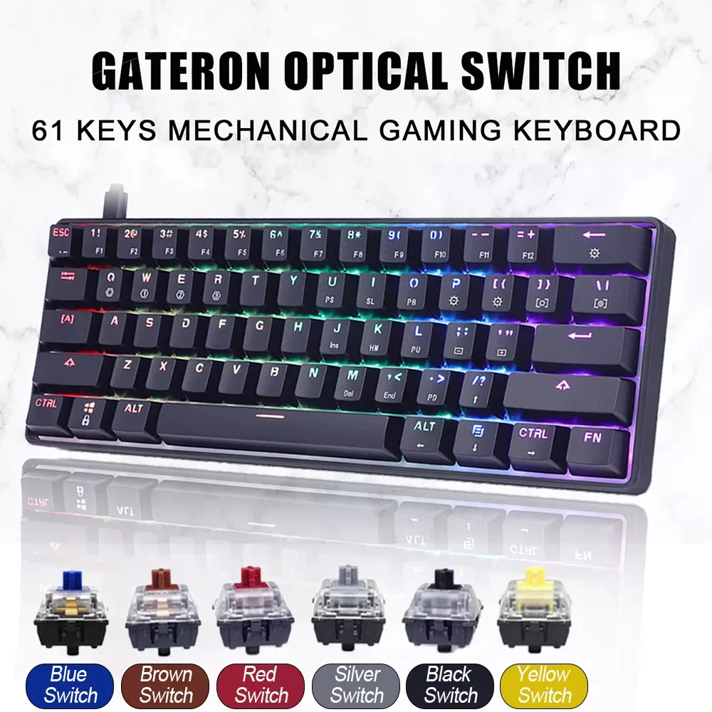 Geek Customized GK61 Mechanical Keyboard 61 Keys RGB Gateron Optical Switch Hot Swappable Type-C Wired Gaming Keyboards For PC
Geek Customized GK61 Mechanical Keyboard 61 Keys RGB Gateron Optical Switch Hot Swappable Type-C Wired Gaming Keyboards For PC