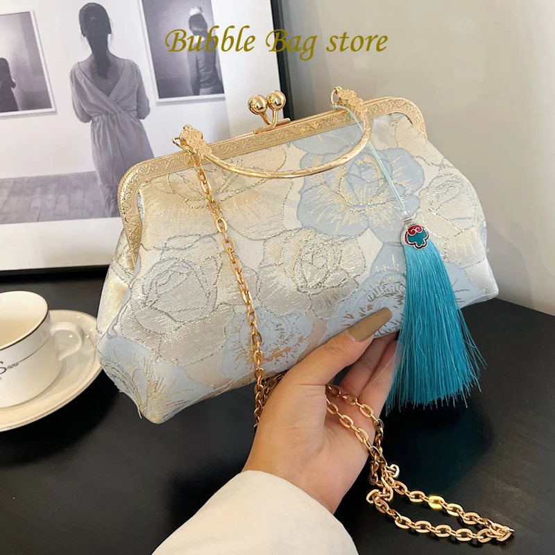 Luxury Women Tassel Clip Shell Chain Messenger Bags Purses and Handbags Evening Clutch Designer Blue Chic Shoulder Bags
Luxury Women Tassel Clip Shell Chain Messenger Bags Purses and Handbags Evening Clutch Designer Blue Chic Shoulder Bags