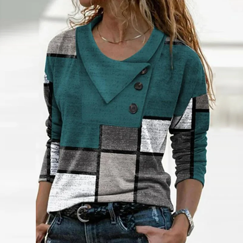 Женский винтажный пуловер с длинным рукавом, элегантная повседневная рубашка с принтом, модная прямая футболка на пуговицах с воротником-с...
Женский винтажный пуловер с длинным рукавом, элегантная повседневная рубашка с принтом, модная прямая футболка на пуговицах с воротником-с...