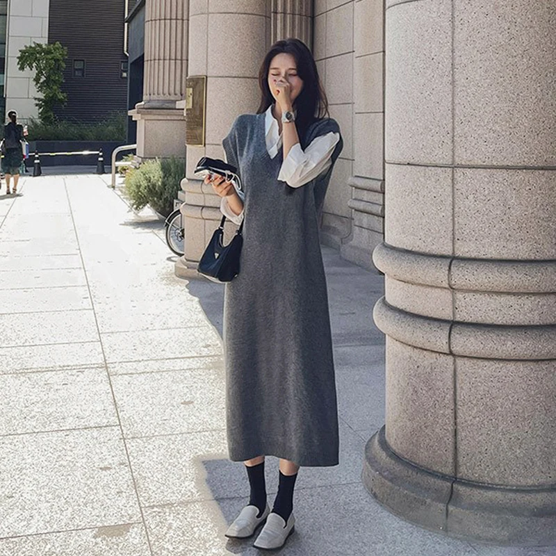 Winter Women'S Dress 2021 Bodycon Sweater Women Dress Sleeveless Knitted Dresses Maxi Vintage Oversize Dresses Knitting Fall
Winter Women'S Dress 2021 Bodycon Sweater Women Dress Sleeveless Knitted Dresses Maxi Vintage Oversize Dresses Knitting Fall