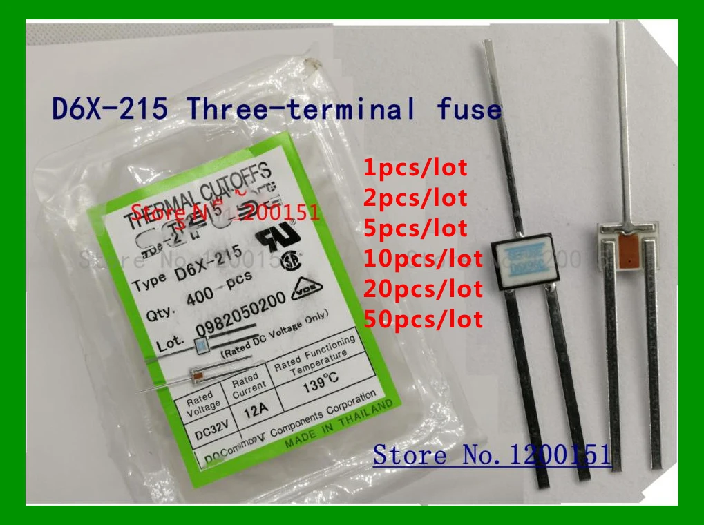 D6X-215 Трехконтактный предохранитель 12A DC32V 139 градусов Цельсия
D6X-215 Трехконтактный предохранитель 12A DC32V 139 градусов Цельсия