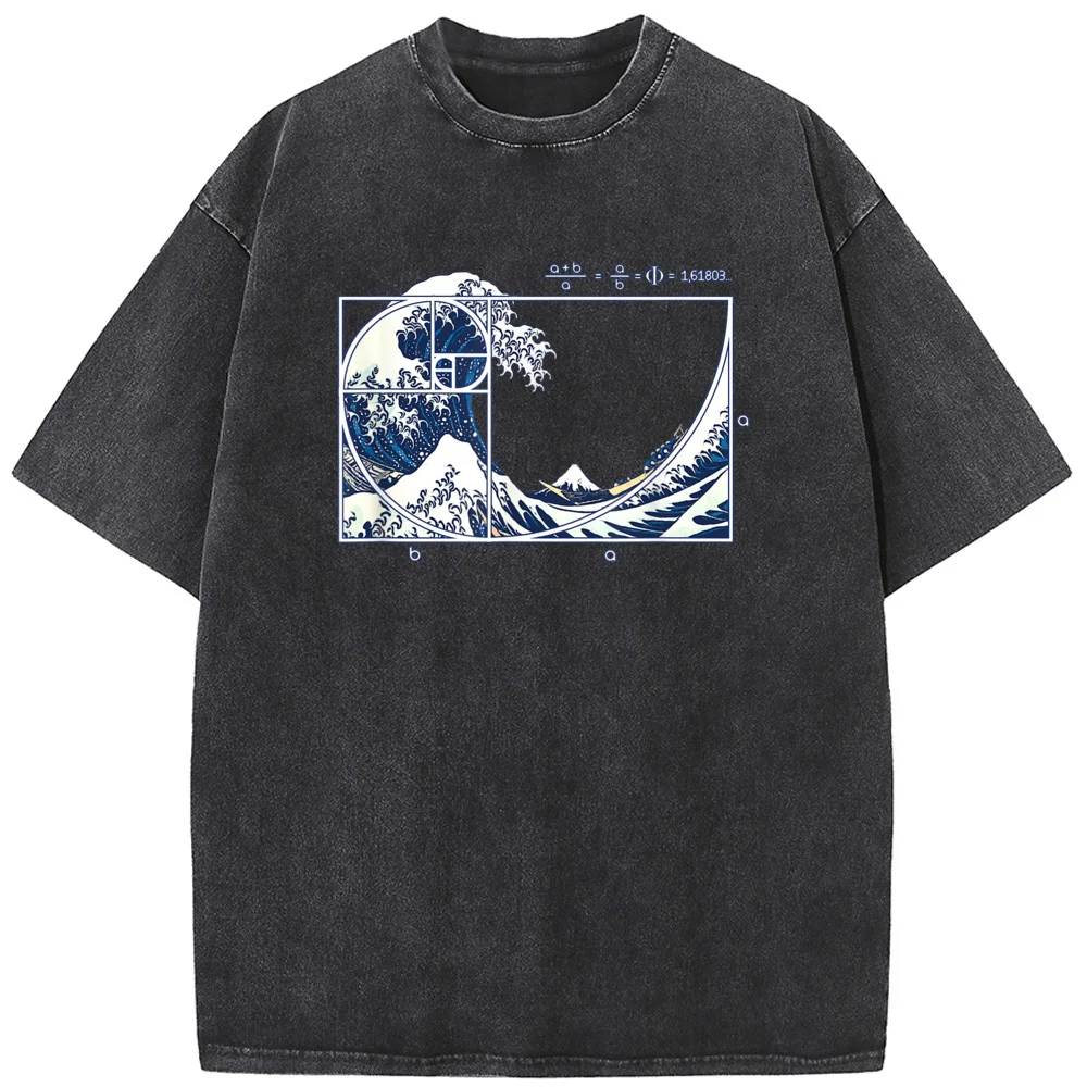 The Great Fibonacci Wave Men's T-shirt 230g O-Neck Cotton Washed T-Shirt Vintage Casual Bleach T shirt
The Great Fibonacci Wave Men's T-shirt 230g O-Neck Cotton Washed T-Shirt Vintage Casual Bleach T shirt