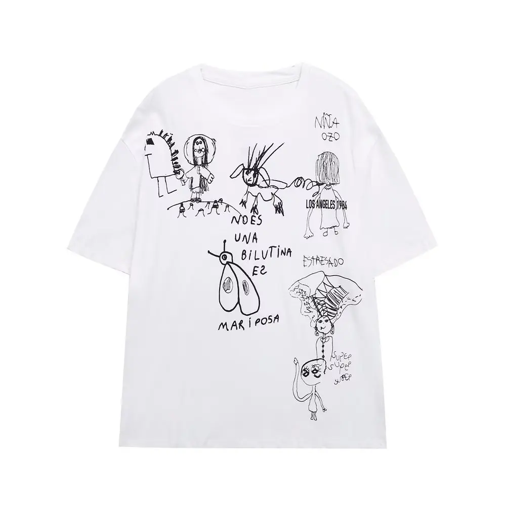 2023 Summer Short Sleeve T Shirts Women Contrasting Color Picture Printing Solid T-shirt O Neck Tee Female Casual Loose T Shirt
2023 Summer Short Sleeve T Shirts Women Contrasting Color Picture Printing Solid T-shirt O Neck Tee Female Casual Loose T Shirt