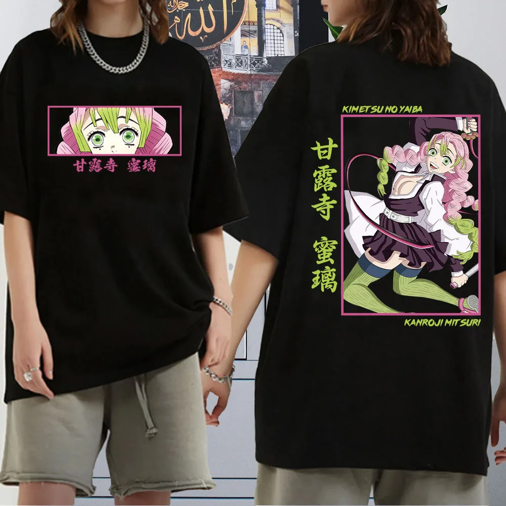 

Demon Slayer Season 3 Mitsuri Dibujo Graphic T-Shirt Y2K Clothes Short Sleeve Streetswear Women Men Tops