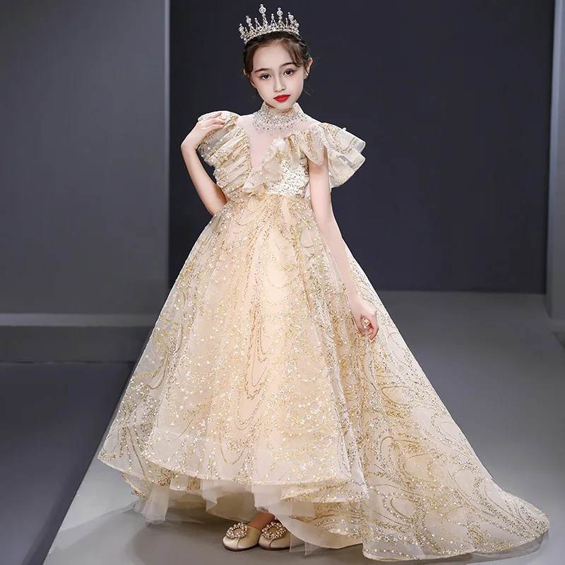 Summer Girls' Skirt Host Children'S Tailed Foreign Style Walk Princess Clothes Women' Birthday Piano Performance Dress
Summer Girls' Skirt Host Children'S Tailed Foreign Style Walk Princess Clothes Women' Birthday Piano Performance Dress