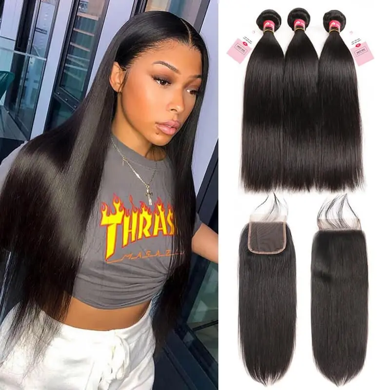 Hairmoda 12A 8-26Inches Straight Wet And Wavy Human Hair Bundles With Closure Virgin Brazilian Weaving Natural Hair Extensions
Hairmoda 12A 8-26Inches Straight Wet And Wavy Human Hair Bundles With Closure Virgin Brazilian Weaving Natural Hair Extensions