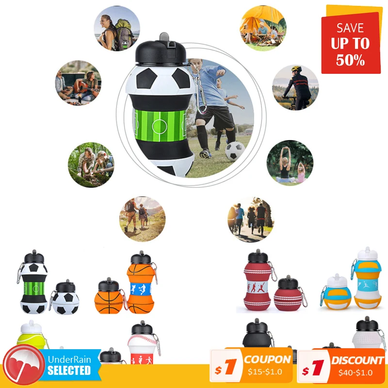 550ML Sports Fold Adults Water Bottle Football Basketball Tennis Leakproof Portable Silica Gel Kettle Travel Kids Water Bottle
550ML Sports Fold Adults Water Bottle Football Basketball Tennis Leakproof Portable Silica Gel Kettle Travel Kids Water Bottle