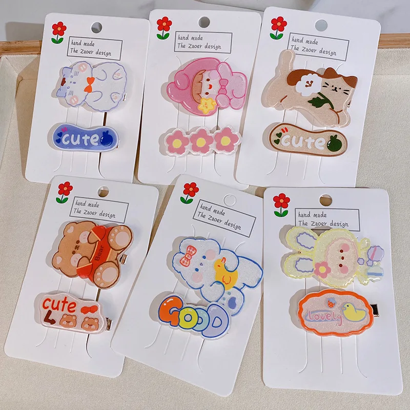 Fashionable Clip Hair Accessories for Women Cartoon Soft 2-piece Set Cute Bangs Clips Girls Accessory New Headwear Apparel
Fashionable Clip Hair Accessories for Women Cartoon Soft 2-piece Set Cute Bangs Clips Girls Accessory New Headwear Apparel