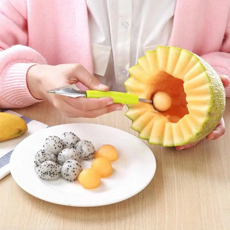 

Platter Carving Fruit Knife Melon Spoon Ice Cream Dig Scoop Watermelon Kitchen DIY Cold Dishes Gadgets Slicer Tools Food Cutter