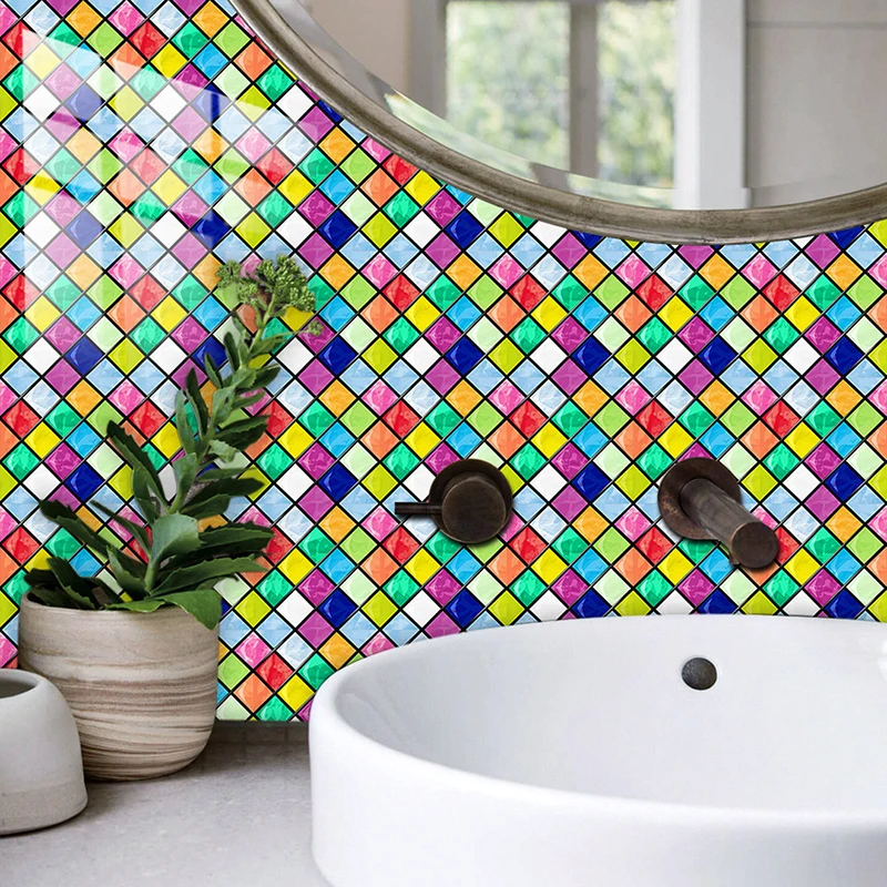 20 Pcs Mosaic Plaid Tile Stickers Colorful Wall Decals Waterproof Self Adhesive Wallpaper Stickers for Kitchen Home Decoration
20 Pcs Mosaic Plaid Tile Stickers Colorful Wall Decals Waterproof Self Adhesive Wallpaper Stickers for Kitchen Home Decoration