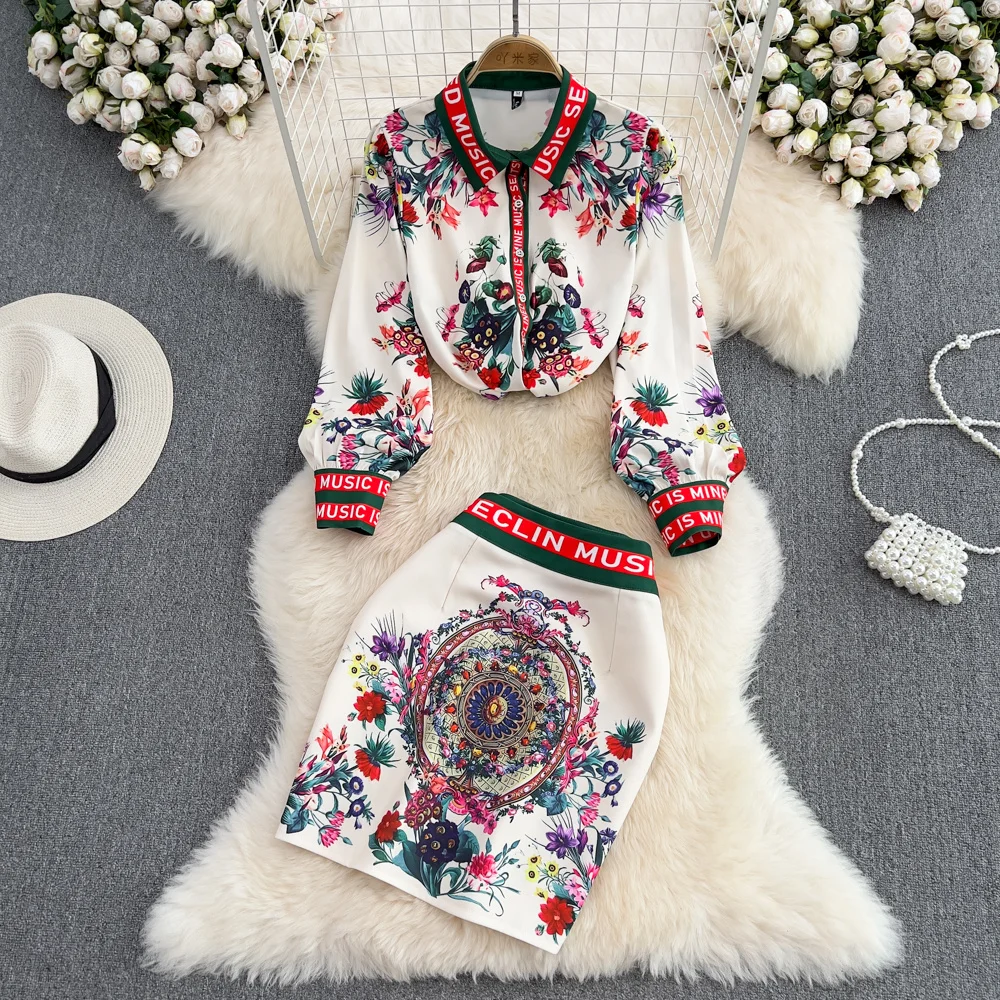 Fashion suit female ol professional temperament positioning printed long sleeve shirt two piece set high waist hip wrap skirt
Fashion suit female ol professional temperament positioning printed long sleeve shirt two piece set high waist hip wrap skirt