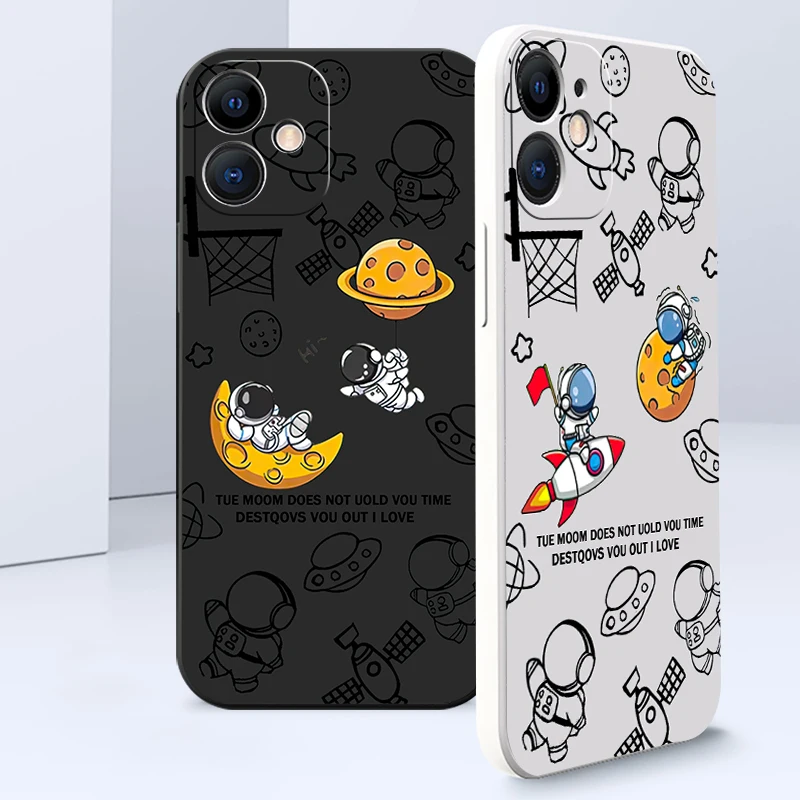 Cute Space Astronaut Cases For iPhone 13 11 12 Pro Mini X XR XS Max Liquid Silicone Phone Funda Capa For 8 7 6s 6 Plus SE 2020
Cute Space Astronaut Cases For iPhone 13 11 12 Pro Mini X XR XS Max Liquid Silicone Phone Funda Capa For 8 7 6s 6 Plus SE 2020