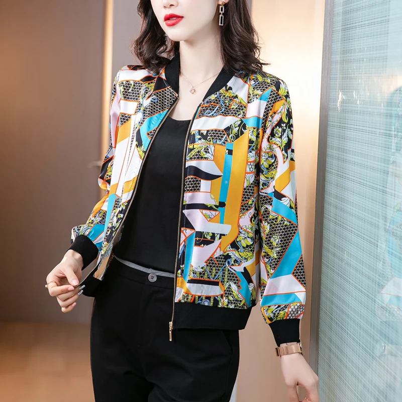 Summer Women's Jacket Long Sleeve Ladies Korean Fashion Female Clothing O Collar Printing Casual Loose Zipper Outerwear Houthion
Summer Women's Jacket Long Sleeve Ladies Korean Fashion Female Clothing O Collar Printing Casual Loose Zipper Outerwear Houthion