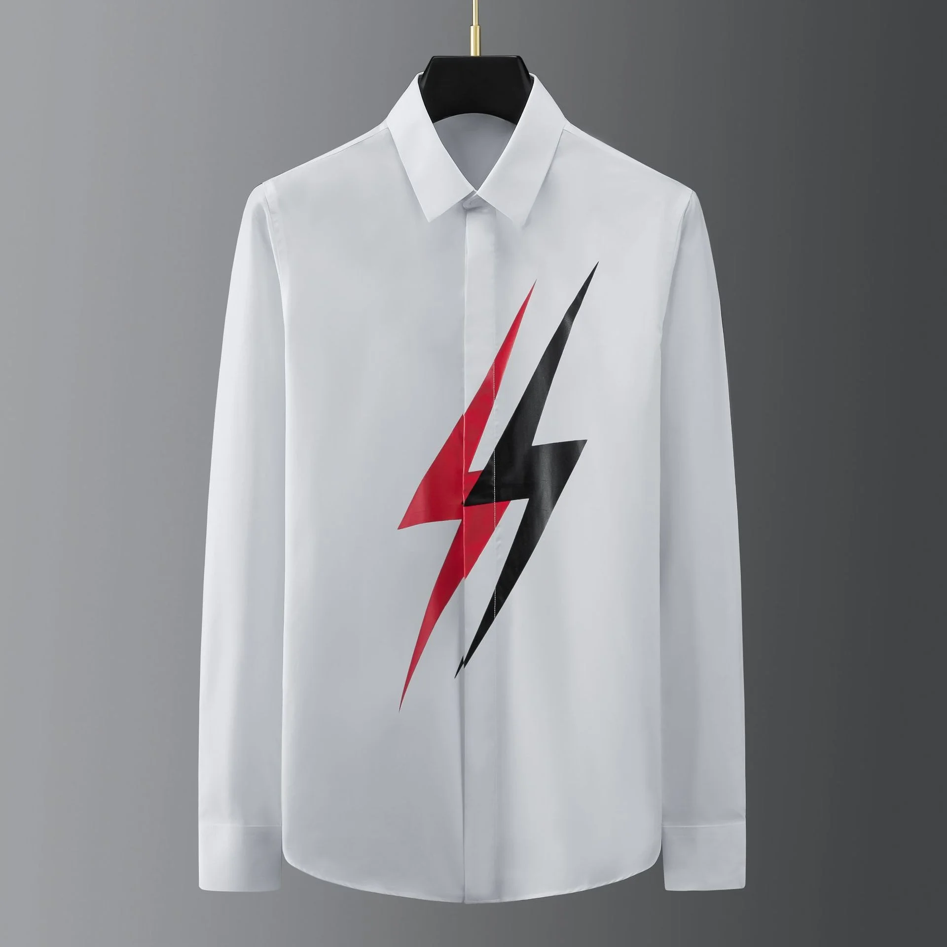 

Classic New 2023 Men NEIL BARRETT thunderbolt Fashion Cotton Casual Shirts Shirt high quality Pocket Short sleeves S 3XL #A610