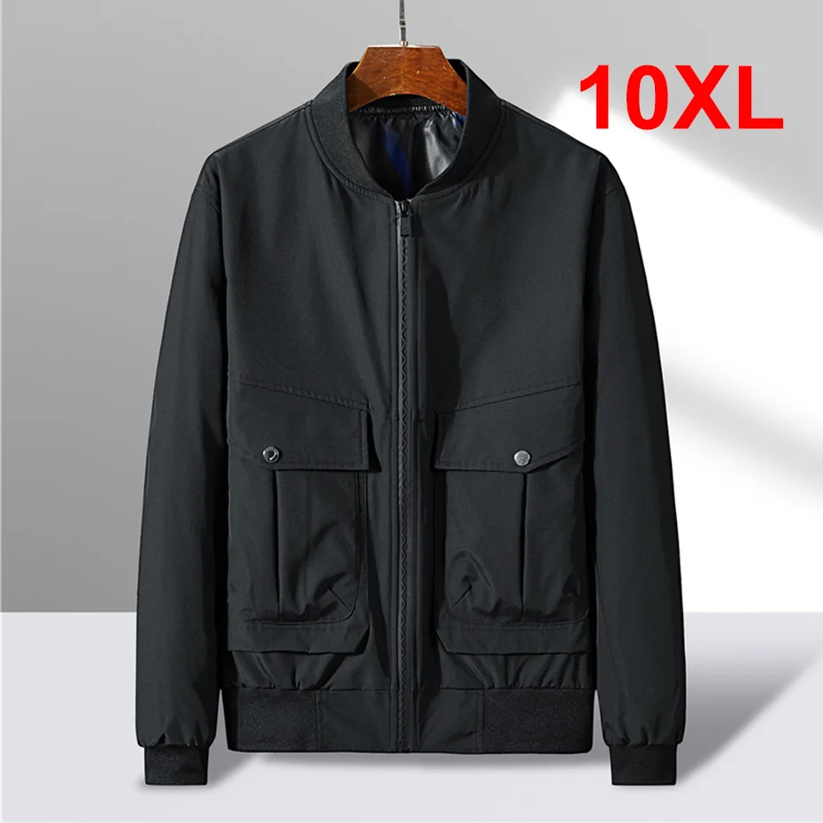 

8XL Plus Men Fashion Causal Cargo Jackets Coats Male Baseball Jacket Autumn Windbreaker Big Size 10XL