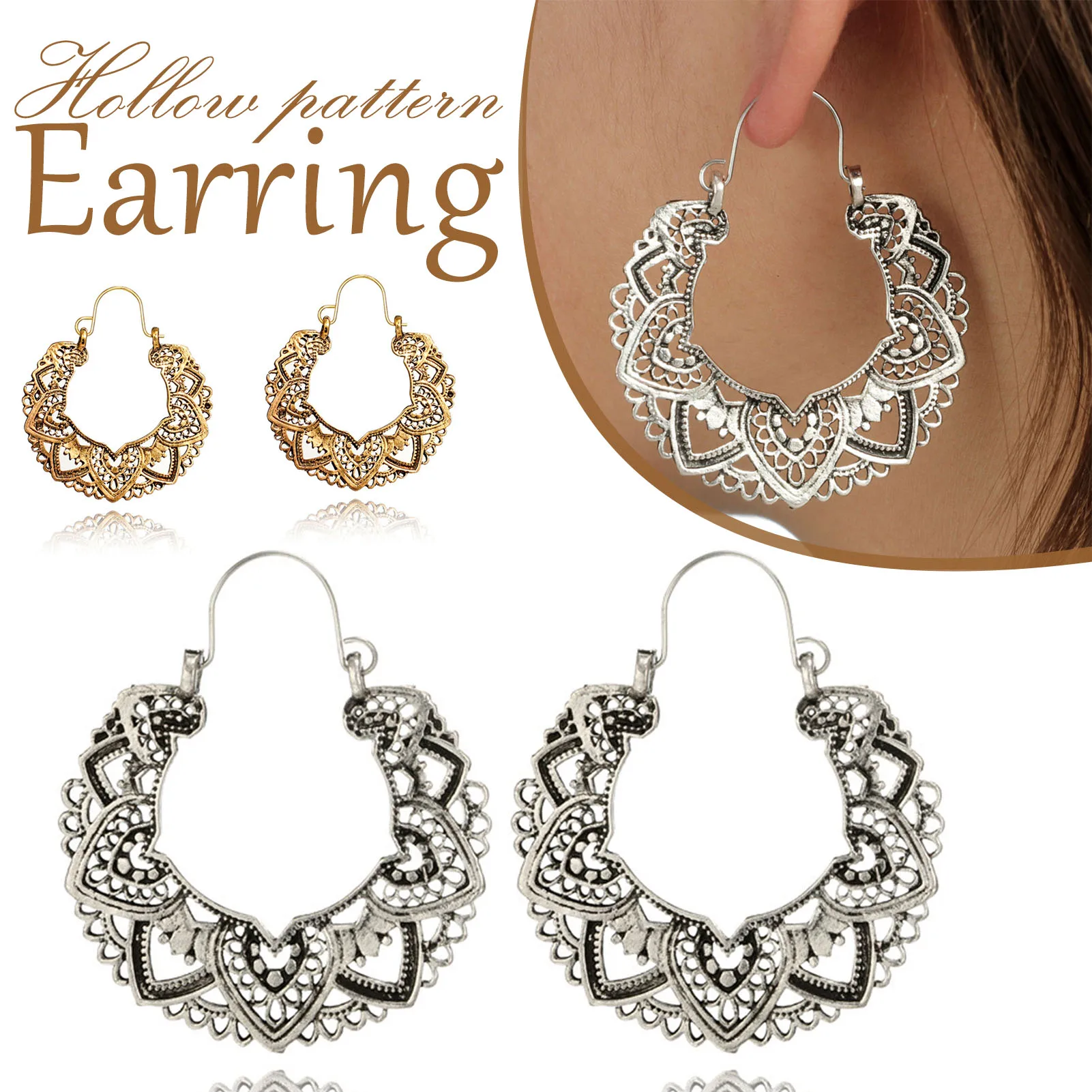 Полые серьги с узором лепестки геометрической формы в форме сердца металлические Висячие ювелирные изделия орнамент аксессуары 1 пара для ...
Полые серьги с узором лепестки геометрической формы в форме сердца металлические Висячие ювелирные изделия орнамент аксессуары 1 пара для ...