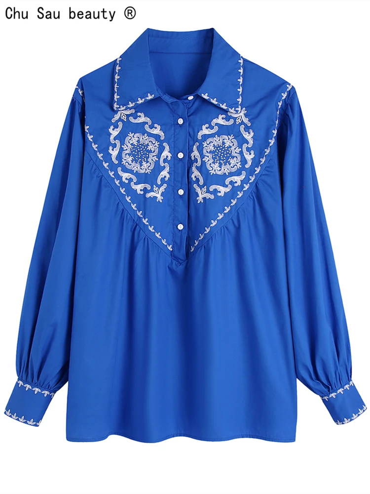 ZA Spring Summer New Women's OL Fashion Casual Vintage Contrast Color Embroidered Long Sleeve Poplin Loose Shirt Women
ZA Spring Summer New Women's OL Fashion Casual Vintage Contrast Color Embroidered Long Sleeve Poplin Loose Shirt Women