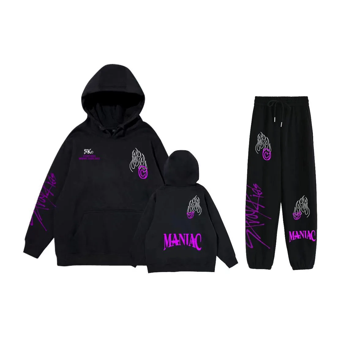 KPOP Stray Kids Maniac Women's Sportswear Sets Casual Tracksuit Two Piece Set Hoodie and Sweatpants Sweat Suit Female Outifit
KPOP Stray Kids Maniac Women's Sportswear Sets Casual Tracksuit Two Piece Set Hoodie and Sweatpants Sweat Suit Female Outifit
