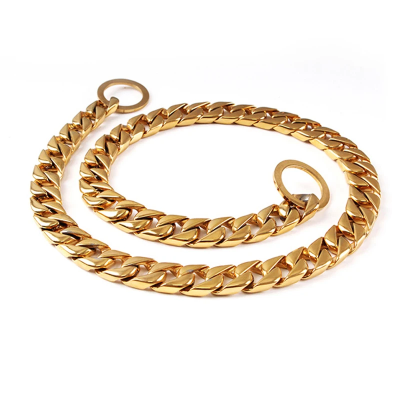 Luxury Designer Gold Dog Collar Strong Stainless Steel Pet Choke Chain Training Slip Collars For Medium Large Dogs Pitbull Bully
Luxury Designer Gold Dog Collar Strong Stainless Steel Pet Choke Chain Training Slip Collars For Medium Large Dogs Pitbull Bully