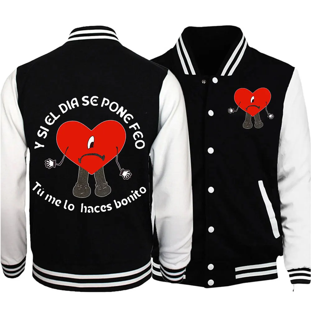 Rapper Bad Bunny UN VERANO SIN TI Baseball Uniform Men Women Bomber Jackets Streetwear Casual Cardigan Outerwear Coats
Rapper Bad Bunny UN VERANO SIN TI Baseball Uniform Men Women Bomber Jackets Streetwear Casual Cardigan Outerwear Coats