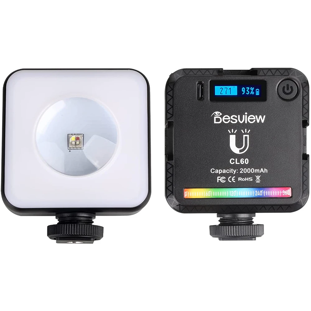 Desview Pocket Video Light RGB 360 full color 2500-9000K Dimmable Panel Lamp with 3 Cold Shoe
Desview Pocket Video Light RGB 360 full color 2500-9000K Dimmable Panel Lamp with 3 Cold Shoe