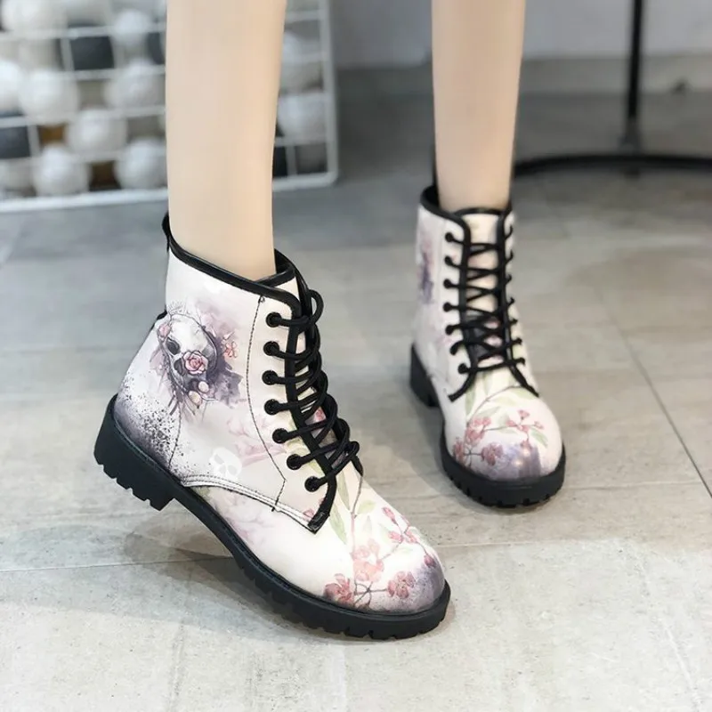 Hot Skeleton Women's Snow Ankle Motorcycle Boots Skull Pansy Low Heel Fashion Shoes Vintage Pu Leather Warm Winter High Platform
Hot Skeleton Women's Snow Ankle Motorcycle Boots Skull Pansy Low Heel Fashion Shoes Vintage Pu Leather Warm Winter High Platform