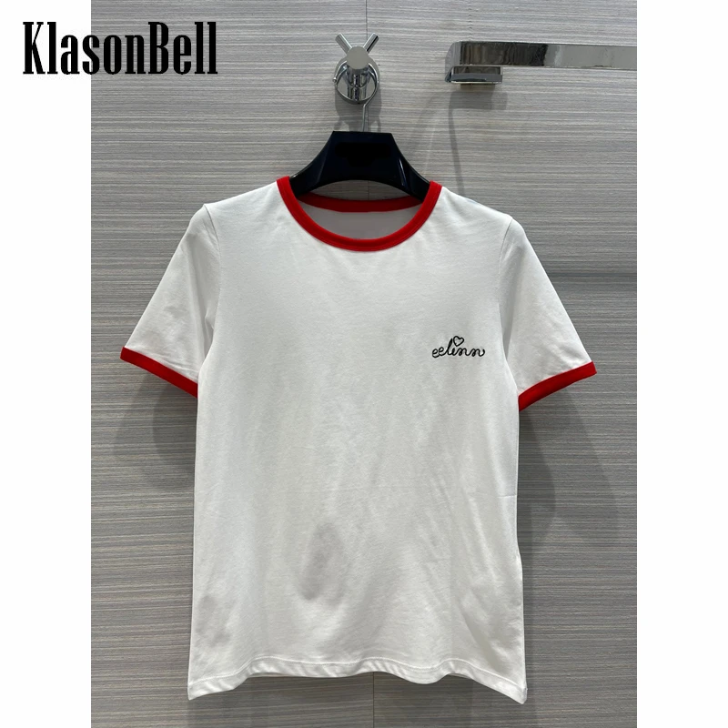 5,13 KlasonBell с круглым вырезом и коротким рукавом, тонкая хлопковая футболка, Женская Повседневная футболка контрастных цветов с вышивкой и над...
5,13 KlasonBell с круглым вырезом и коротким рукавом, тонкая хлопковая футболка, Женская Повседневная футболка контрастных цветов с вышивкой и над...
