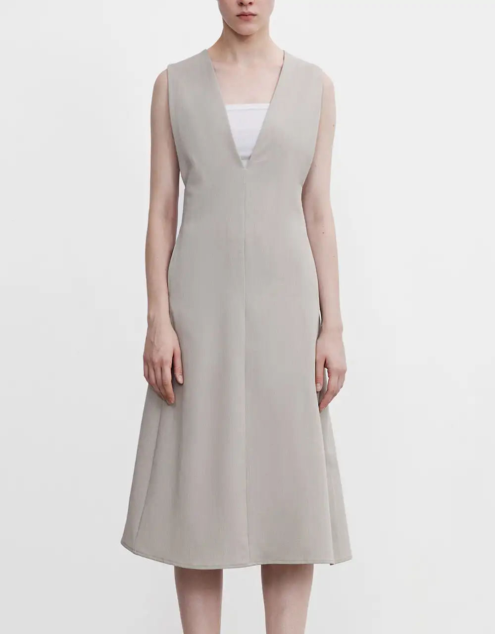 Urban Revivo Elegant Sleeveless Large V-neck Straight Dress Long Vest Dress Pullover Loose Tank Dress without Vest
Urban Revivo Elegant Sleeveless Large V-neck Straight Dress Long Vest Dress Pullover Loose Tank Dress without Vest