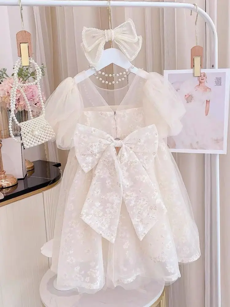 Girls Bowknot Comfortable Princess Dress Summer New Dress Short-Sleeved Children's Cute Trend Fluffy Gauze Skirt Ropa De Niña
Girls Bowknot Comfortable Princess Dress Summer New Dress Short-Sleeved Children's Cute Trend Fluffy Gauze Skirt Ropa De Niña