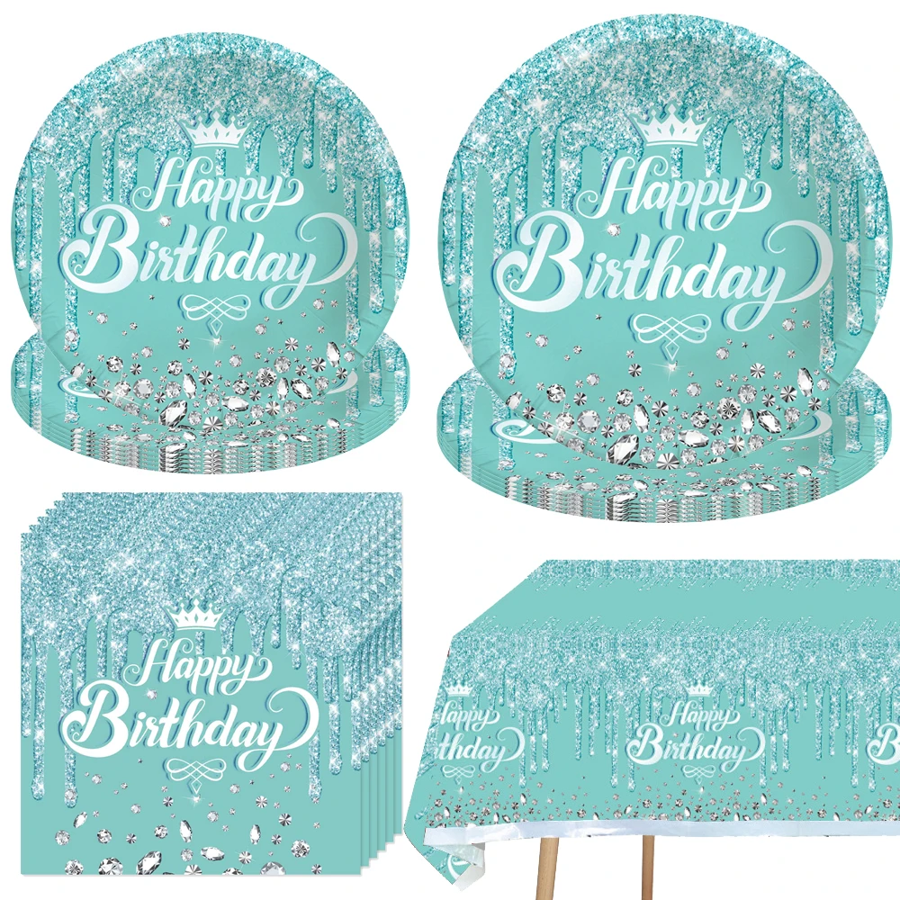 Tiffany Blue Diamonds Shiny Adult Birthday Party Decorations Tablecloth Banner Tableware Girls Adult Bridal Shower Supplies
Tiffany Blue Diamonds Shiny Adult Birthday Party Decorations Tablecloth Banner Tableware Girls Adult Bridal Shower Supplies