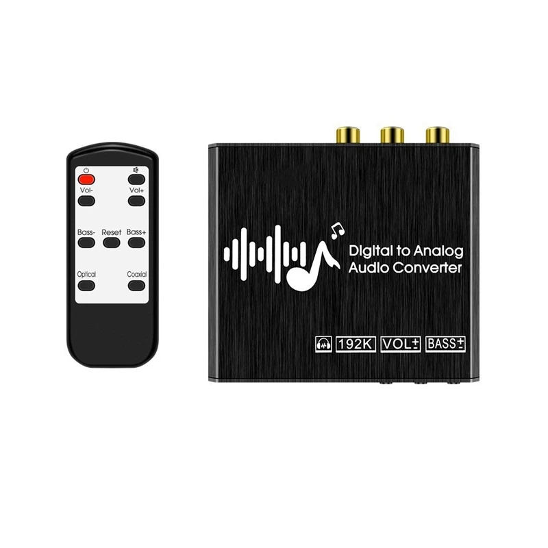 192Khz DAC Digital To Analog Converter With Remote Control Digital Coaxial Toslink To Analog Stereo
192Khz DAC Digital To Analog Converter With Remote Control Digital Coaxial Toslink To Analog Stereo