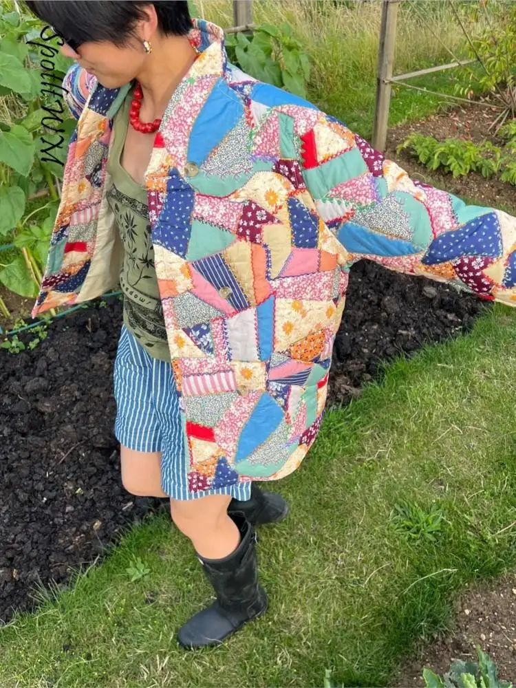Patchwork Print Stand Collar Cotton Coat Women Long Sleeve Thick Warm Jacket Top 2023 Chic Autumn Winter Casual Female Outwears
Patchwork Print Stand Collar Cotton Coat Women Long Sleeve Thick Warm Jacket Top 2023 Chic Autumn Winter Casual Female Outwears