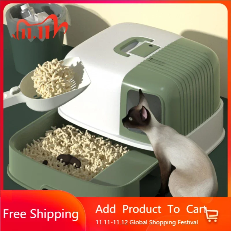 Drawer Sandbox Cat Bedpan Enclosed Leak Proof Deodorization Big Cat Bedpan Training Indoor Mascotas Litter Box Furniture QF50CB
Drawer Sandbox Cat Bedpan Enclosed Leak Proof Deodorization Big Cat Bedpan Training Indoor Mascotas Litter Box Furniture QF50CB