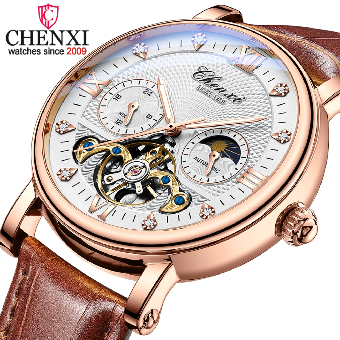 CHENXI Fashion Brand Waterproof Mens Watch Automatic Mechanical Top Luxury Sport Wristwatch Moon Phase Tourbillon Male Clock
CHENXI Fashion Brand Waterproof Mens Watch Automatic Mechanical Top Luxury Sport Wristwatch Moon Phase Tourbillon Male Clock