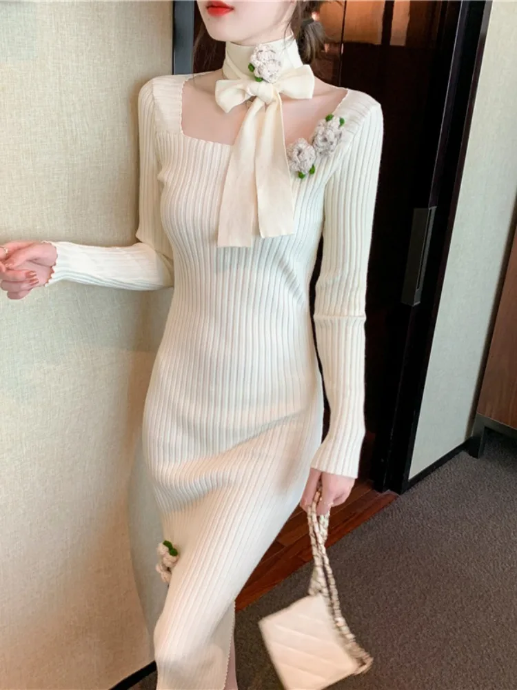 Solid Apricot New Clothing Knitted Dresses Sweater Dress Women 2023 Woman Elegant Winter Vintage Korean Autumn Warm Thick Robe
Solid Apricot New Clothing Knitted Dresses Sweater Dress Women 2023 Woman Elegant Winter Vintage Korean Autumn Warm Thick Robe