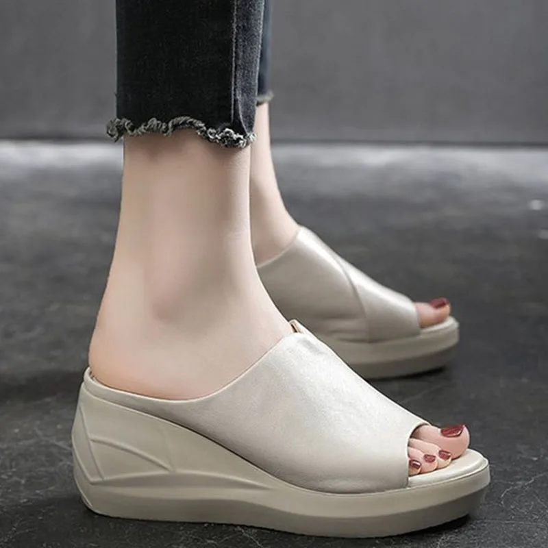 Summer Women Sandals Pu Leather Peep Toe Platform Wedges Shoes for Woman Slippers Solid Color Fashion Lady Slides Footwear Mujer
Summer Women Sandals Pu Leather Peep Toe Platform Wedges Shoes for Woman Slippers Solid Color Fashion Lady Slides Footwear Mujer