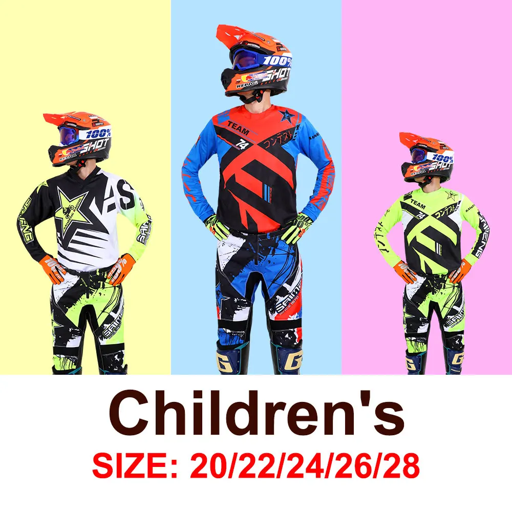 Motocross Jersey and Pants child children's clothing big boy girl kid student racing suit gear set 20/22/24/26/28 Motorcycle MTB
Motocross Jersey and Pants child children's clothing big boy girl kid student racing suit gear set 20/22/24/26/28 Motorcycle MTB