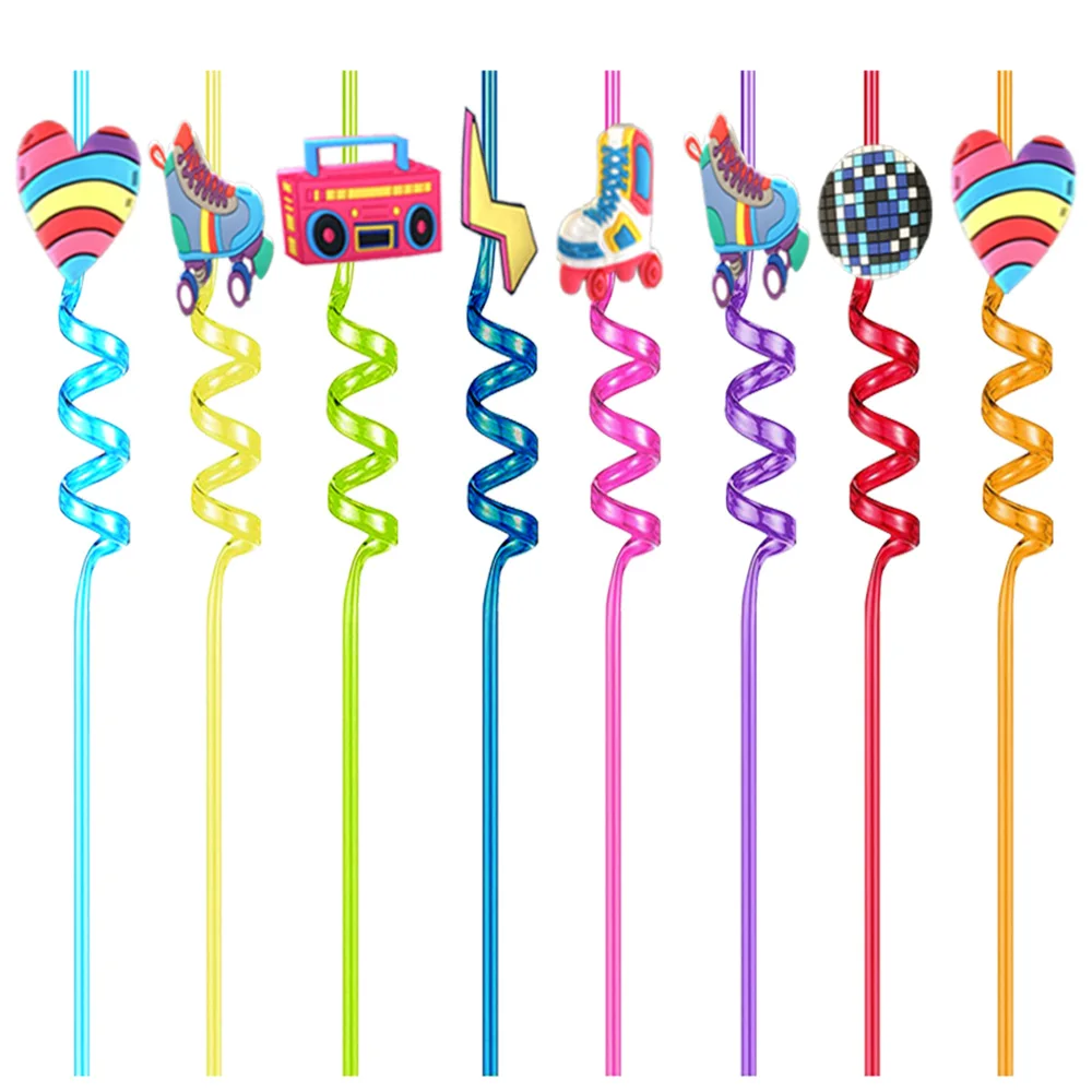 8Pcs/Set Disco 80s 90s Theme Reusable Retro Music Pattern Plastic Straws Birthday Party Supplies Rainbow Drinking Straws with
8Pcs/Set Disco 80s 90s Theme Reusable Retro Music Pattern Plastic Straws Birthday Party Supplies Rainbow Drinking Straws with