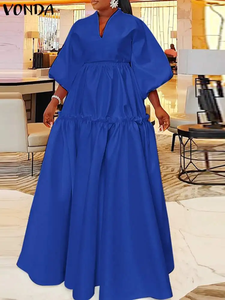 Summer Party Maxi Dress 2023 VONDA Women Elegant Long Shirt Dress Solid Color Vestidos 3/4 Lantern Sleeve Casual Ruffled Robe
Summer Party Maxi Dress 2023 VONDA Women Elegant Long Shirt Dress Solid Color Vestidos 3/4 Lantern Sleeve Casual Ruffled Robe