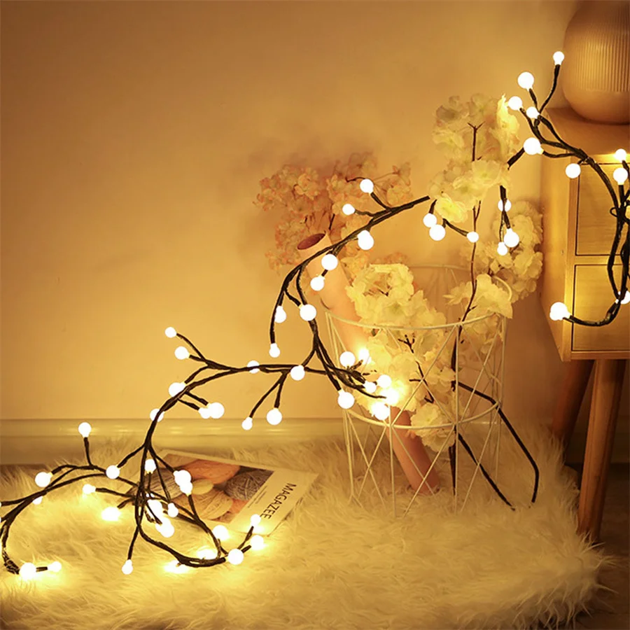 Christmas Vines Lights for Home Decor Bendable Branch Lights 2.5M 60LED Xmas Tree Lights Willow Vine Lights For Wedding Party 
Christmas Vines Lights for Home Decor Bendable Branch Lights 2.5M 60LED Xmas Tree Lights Willow Vine Lights For Wedding Party