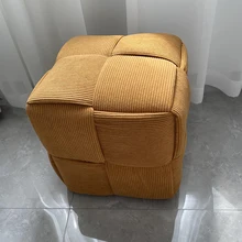 Nordic Furniture Corduroy Stool Living Room Sofa Stool Footstool Porch Shoe Changing Stool Creative Bench Leisure Chair Seat