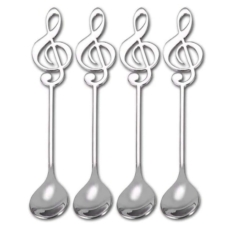 

Stainless Steel Teaspoon, Coffee Spoon, Ice Teaspoon Set, Ice Cream Spoon, Dessert Spoon Set, Milk Shake Spoon (4 PCS)