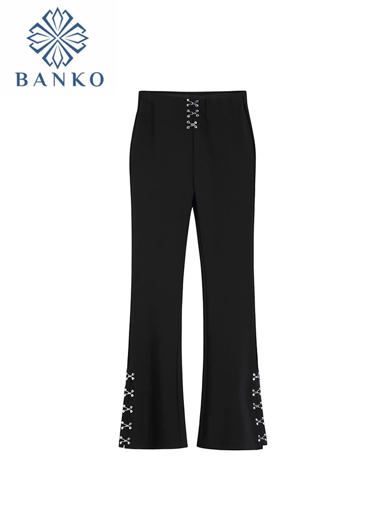 Aesthetics Slim High Waist Flare Pants E-girl Vintage Button Solid Y2K Pants Autumn 90s Fashion All-Match Black Trousers Female
Aesthetics Slim High Waist Flare Pants E-girl Vintage Button Solid Y2K Pants Autumn 90s Fashion All-Match Black Trousers Female