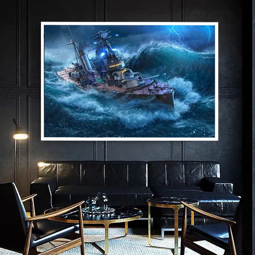 Modern Sea Lightning Ship Waves Art Canvas Painting Vivid Vintage Graffiti Wall Poster Print Living Room Home Picture Decoration
Modern Sea Lightning Ship Waves Art Canvas Painting Vivid Vintage Graffiti Wall Poster Print Living Room Home Picture Decoration