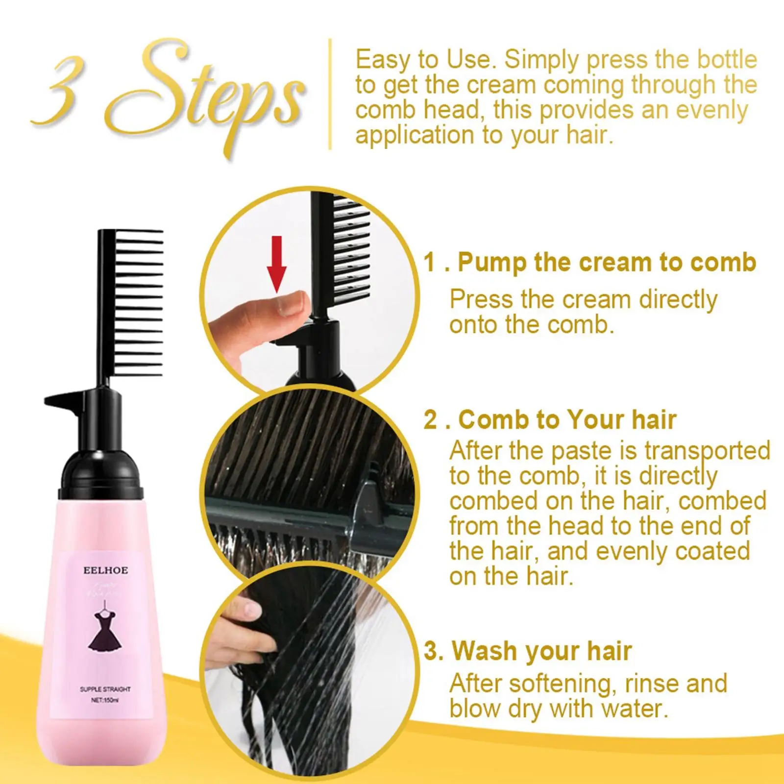 Instant Straight Hair Cream with Brush Straightening Cream for Home
Instant Straight Hair Cream with Brush Straightening Cream for Home