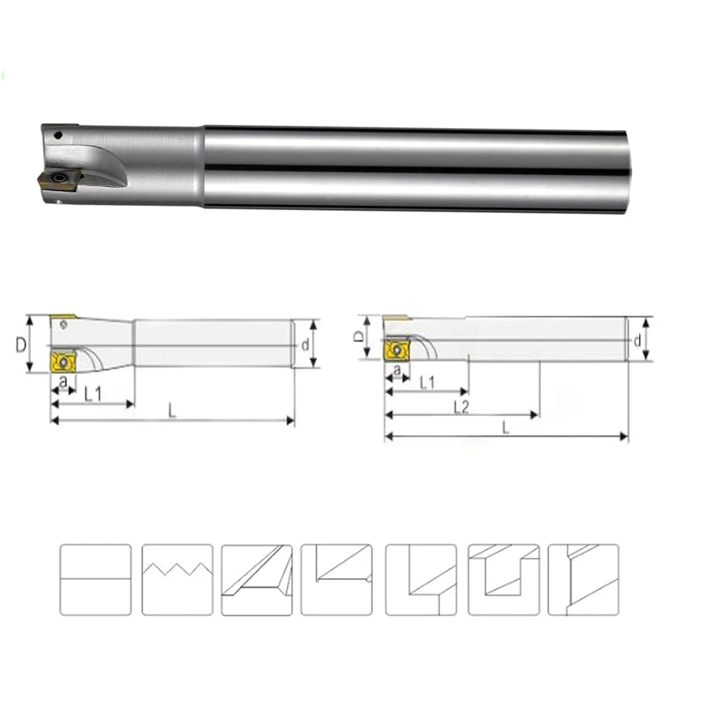 Cutting Light Insert Carbide APMT1604 Face End Mill Face Milling Indexable L 160mm Slotting 90° 2F Toolholding
Cutting Light Insert Carbide APMT1604 Face End Mill Face Milling Indexable L 160mm Slotting 90° 2F Toolholding