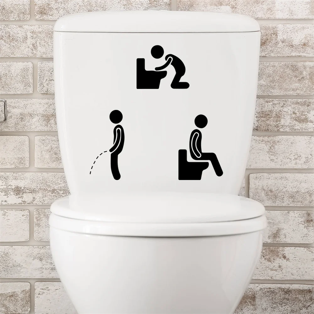 

Toilet Sticker Funny Man WC Sticker Removable Bathroom Door Sticker Washroom Wall Sticker Art Decal Creative DIY Home Decoration